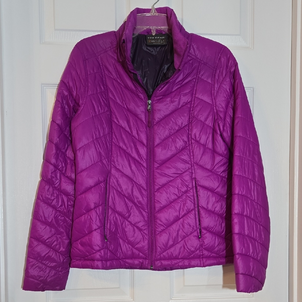 Tek Gear Purple Quilted Warm Tek Jacket Size Small Missing Hood